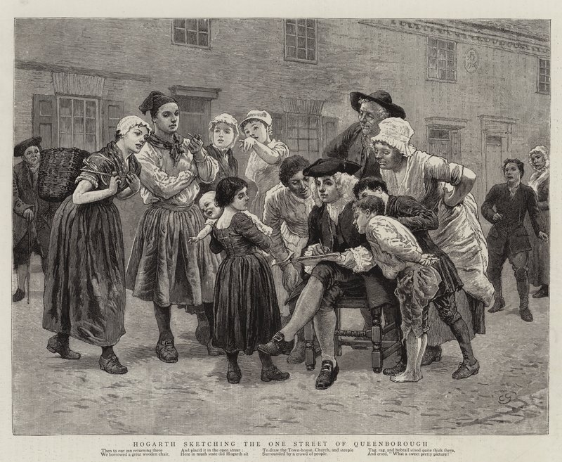 Hogarth skisserer den ene gaten i Queenborough av Charles Green