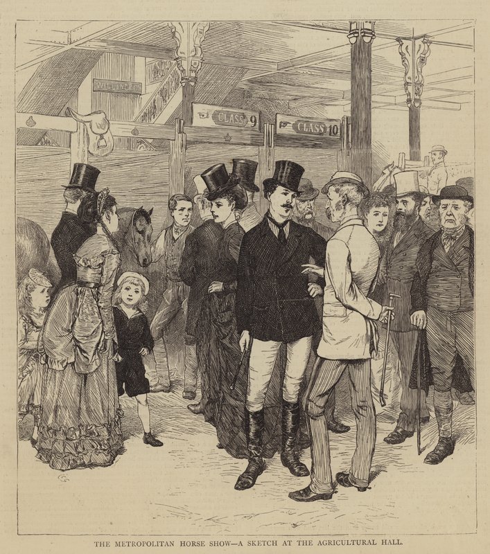 The Metropolitan Horse Show, en skisse i Agricultural Hall av Charles Green