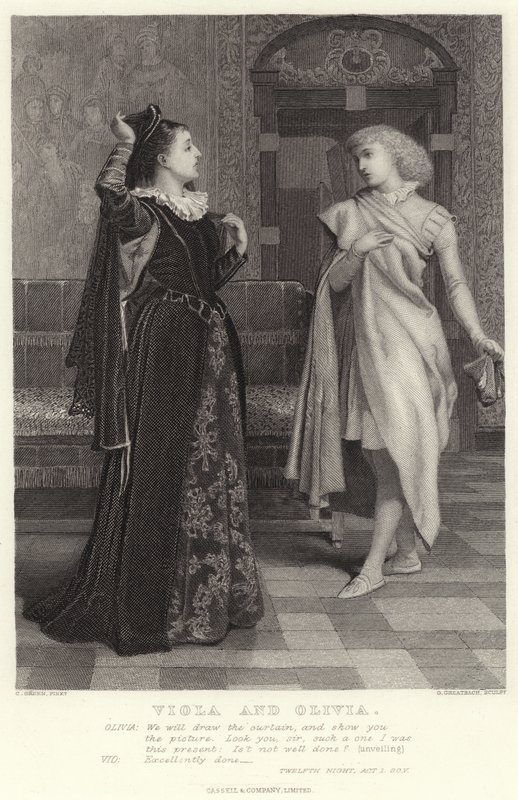 Viola og Olivia, Twelfth Night, Act I, Sc V av Charles Green