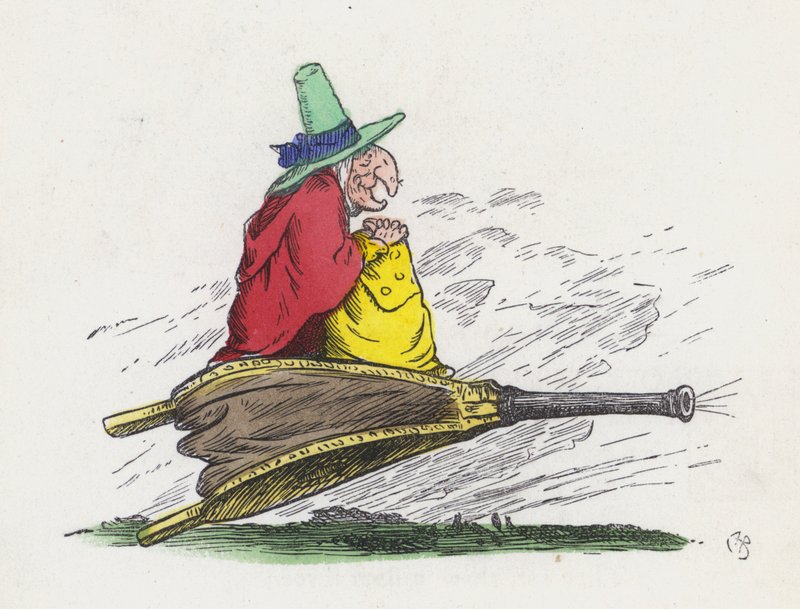Den gamle værheksa (farget gravering) av Charles Henry (after) Bennett