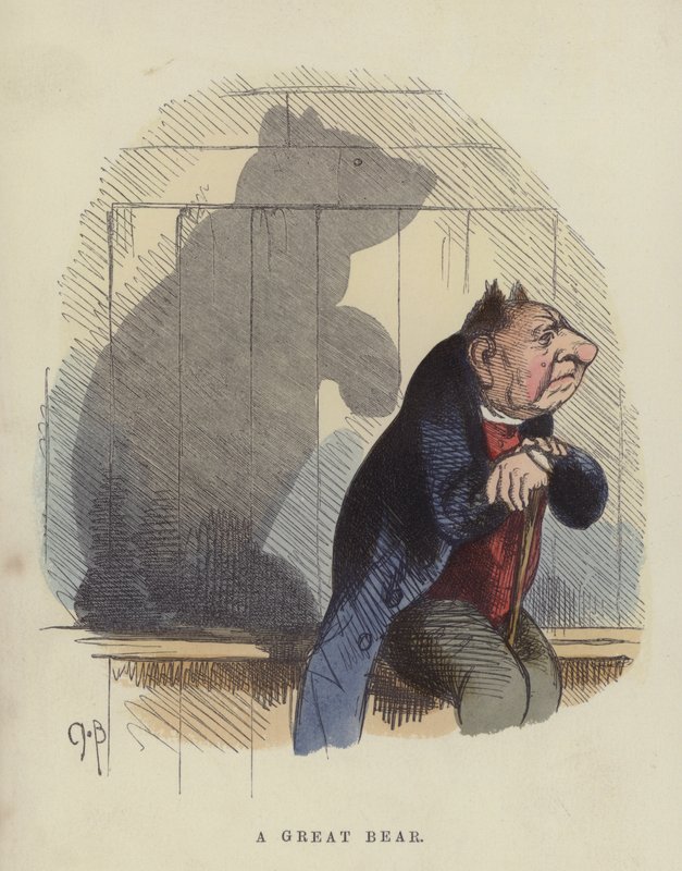 En stor bjørn (farget gravering) av Charles Henry Bennett