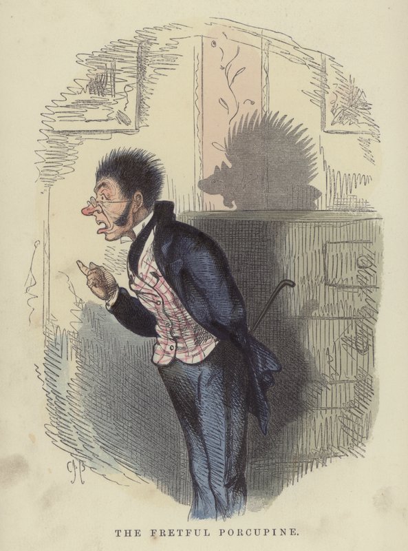 Det irriterende piggsvinet (farget gravering) av Charles Henry Bennett