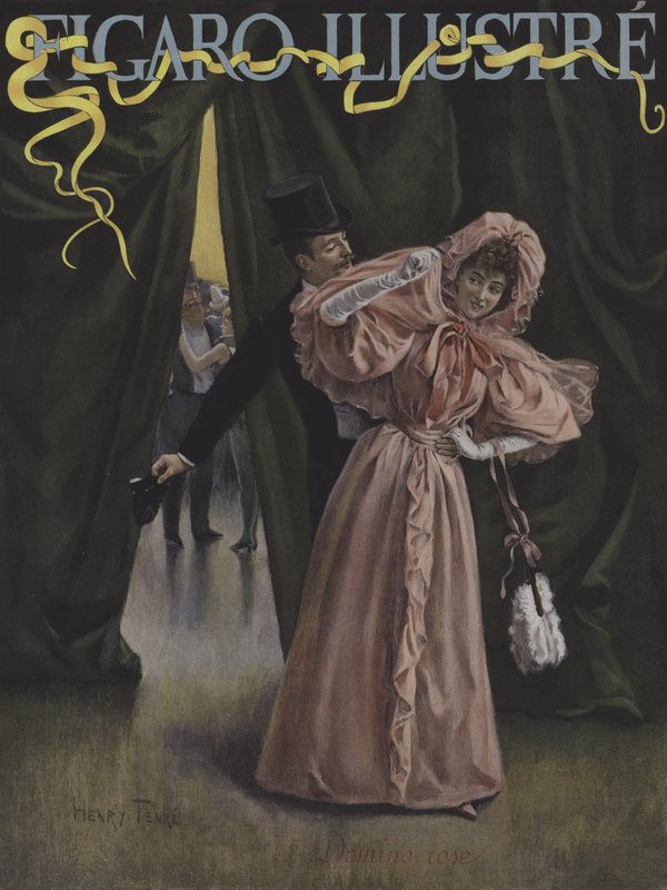 Domino rose. Forside av Le Figaro Illustre, februar 1896 av Charles Henry Tenre