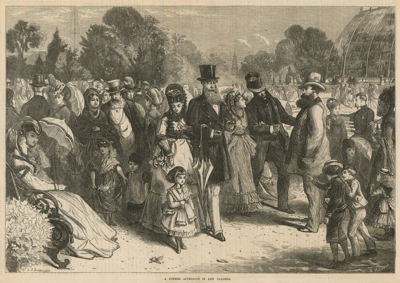 En sommerettermiddag i Kew Gardens, London (gravering) av Charles J. Staniland