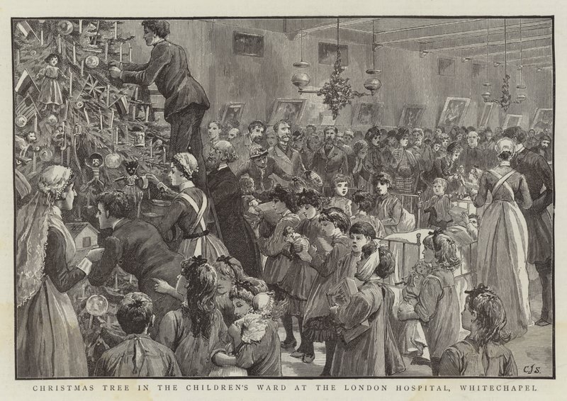 Juletre i barneavdelingen på London Hospital, Whitechapel av Charles J. Staniland