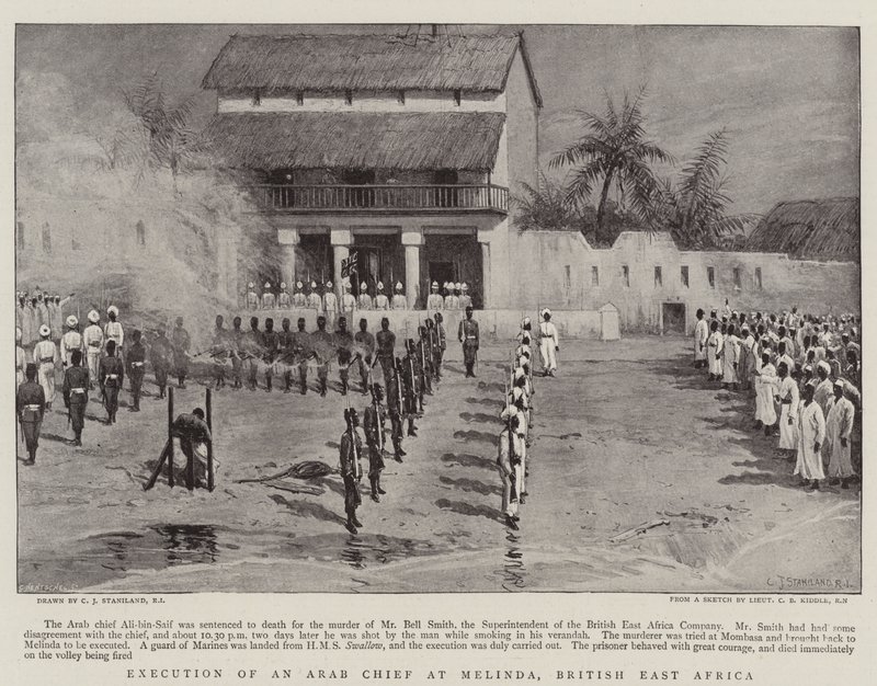Henrettelse av en arabisk sjef i Melinda, Britisk Øst-Afrika av Charles J. Staniland