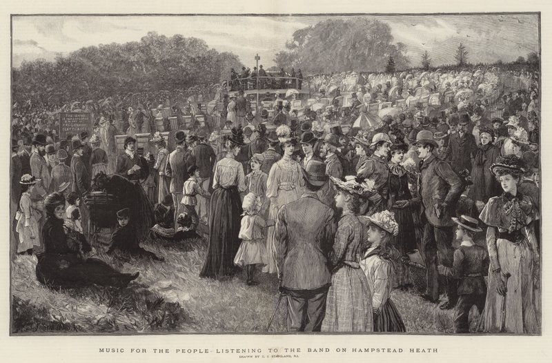 Musikk for folket som lytter til bandet på Hampstead Heath av Charles J. Staniland