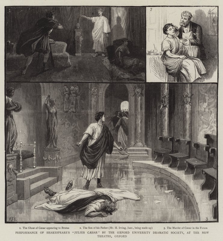 Fremførelse av Shakespeares Julius Caesar av Oxford University Dramatic Society, ved New Theatre, Oxford av Charles J. Staniland