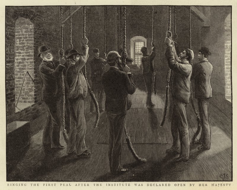 Ringing the First Peal etter at instituttet ble erklært åpnet av Hennes Majestet av Charles J. Staniland