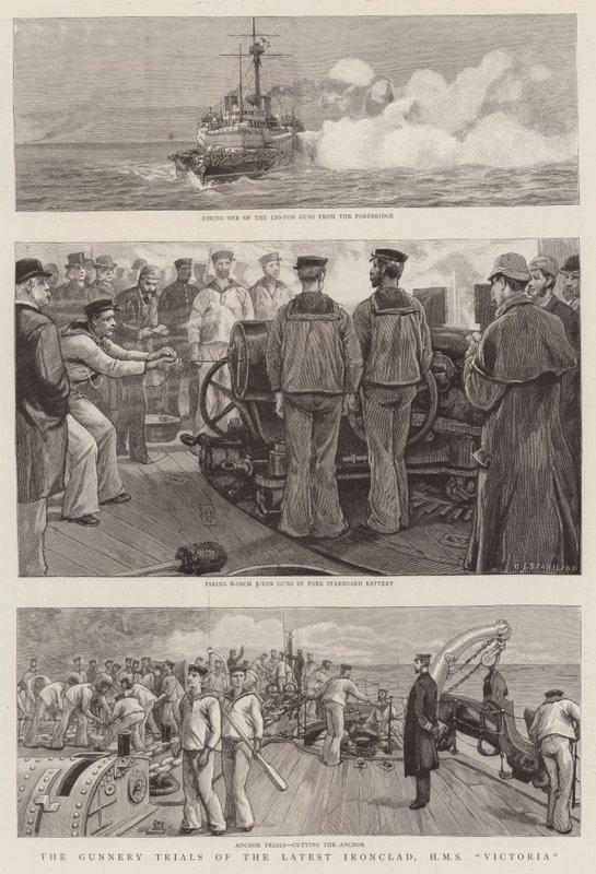 The Gunnery Trials of the Latest Ironclad, HMS Victoria av Charles J. Staniland