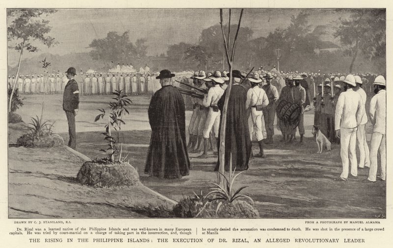 The Rising in the Philippine Islands, henrettelsen av Dr Rizal, en påstått revolusjonær leder av Charles J. Staniland