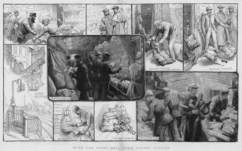 Med nattposten fra Euston Station (gravering) av Charles J. Staniland