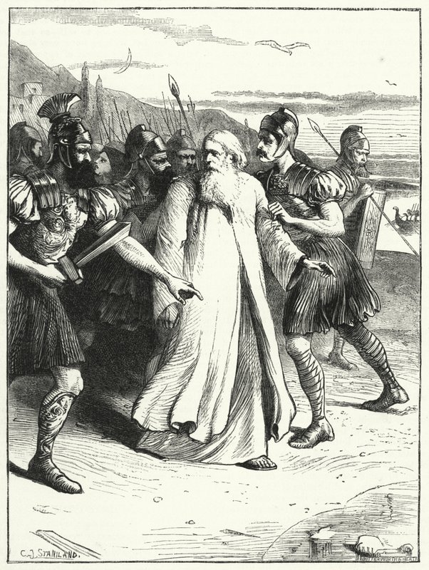 Johannes av Chrysostomos førte i eksil av after Charles J. Staniland
