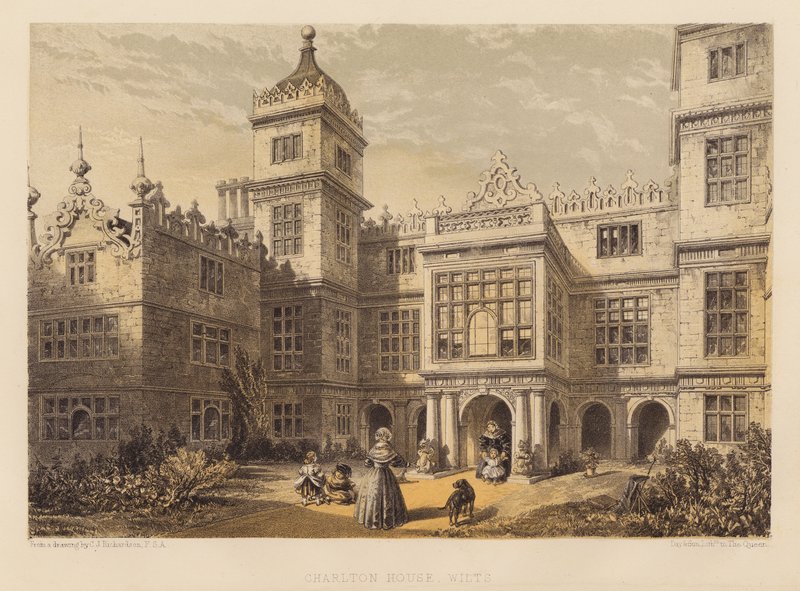 Charlton House, Wilts (akvatint) av Charles James Richardson