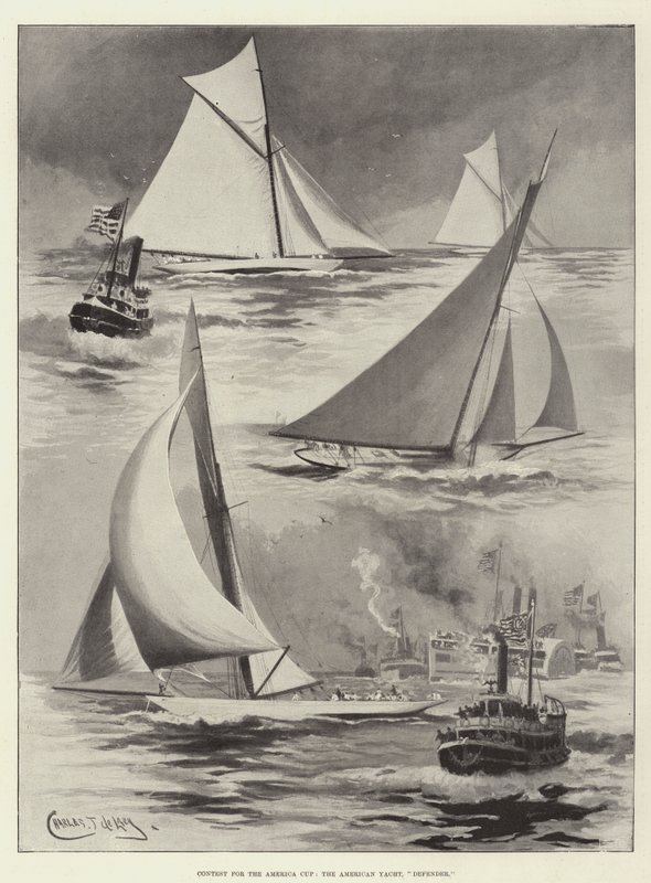 Konkurranse for America Cup, American Yacht, Defender av Charles John de Lacy