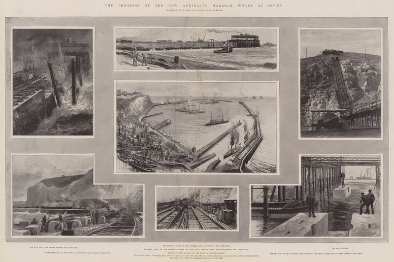 Fremgangen til New Admiralty Harbor Works at Dover av Charles John de Lacy