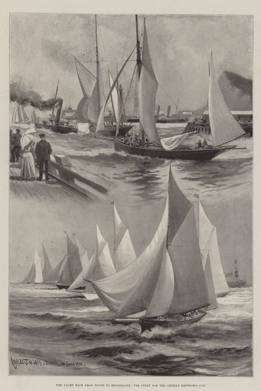 Yachtracet fra Dover til Helgoland, starten for den tyske keisercupen av Charles John de Lacy