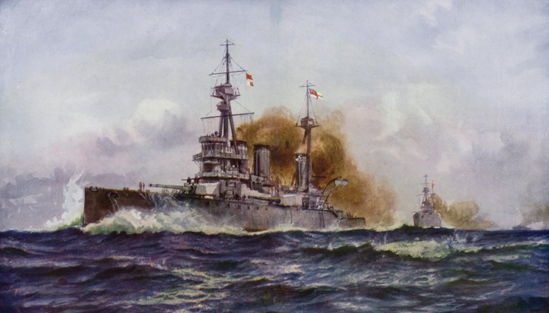 En kjent kampkrysser - HMS Invincible av Charles John de after Lacy