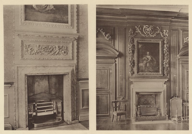 Belton House, Grantham, to skorsteinsstykker av Charles Latham