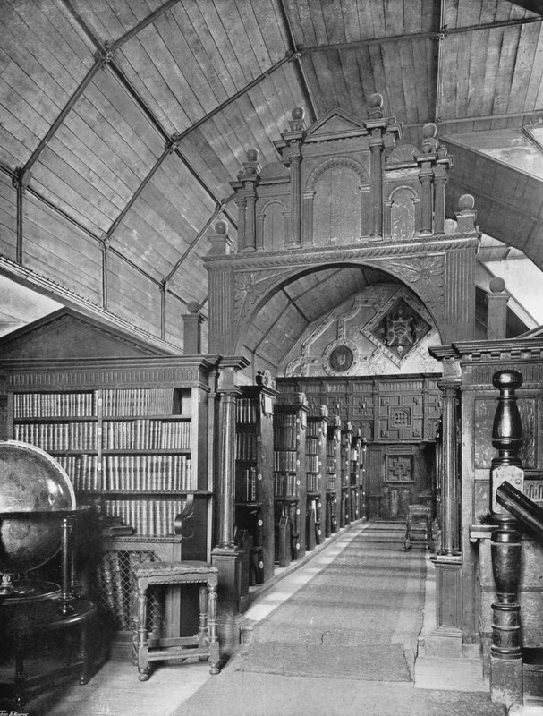 Biblioteket ved Merton College, Oxford av Charles Latham