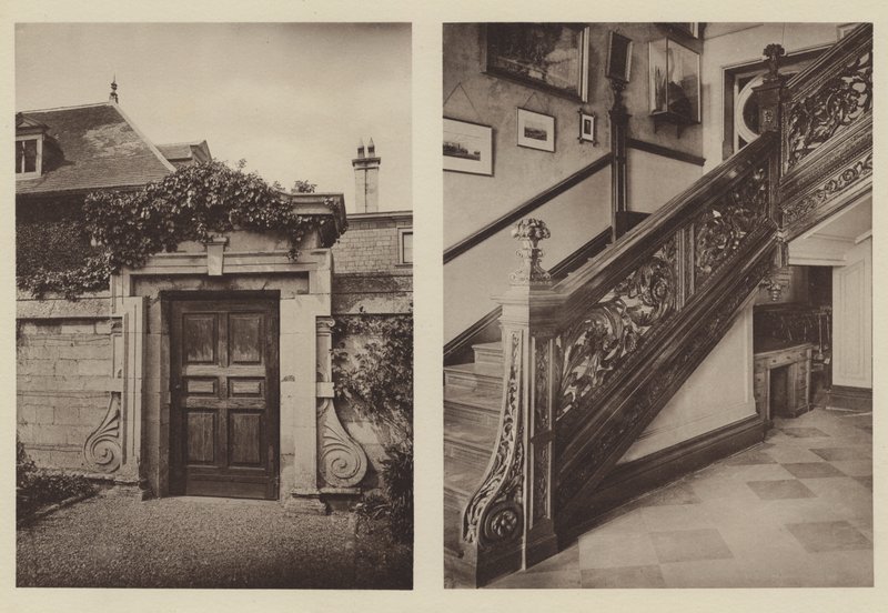 Thorpe Hall, Peterborough, sideinngang til stallen, trappen av Charles Latham