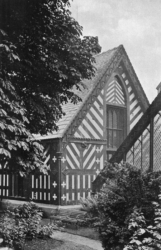 West End of the Ancient Hall (s/hvitt bilde) av Charles Latham