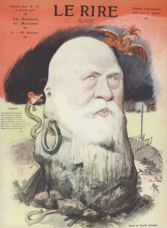 Ferdinand Sarrien , fransk politiker. Illustrasjon for latter av Charles Leandre