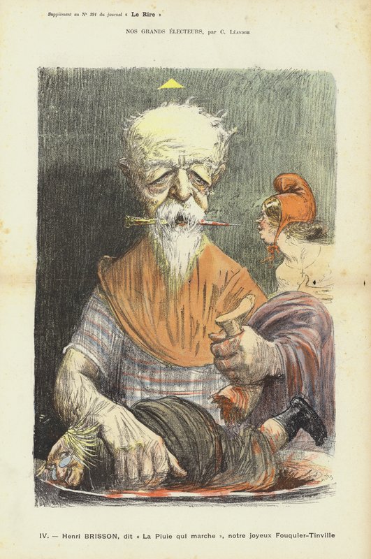 Henri Brisson, fransk politiker, illustrasjon for Le Rire av Charles Leandre
