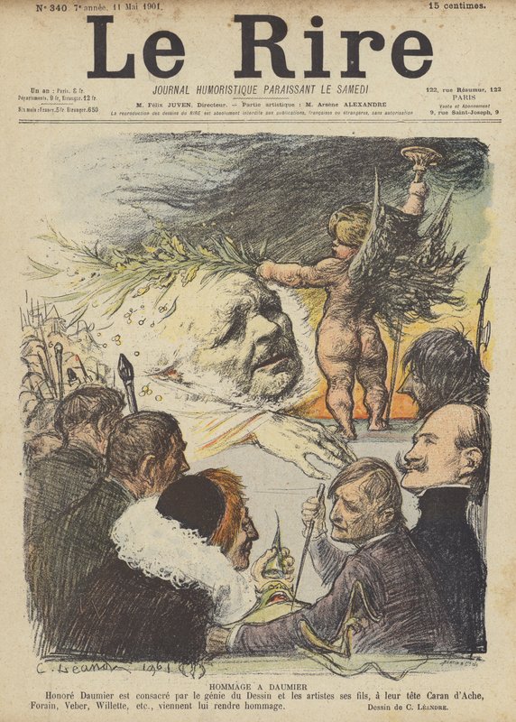 Homage to Honore Daumier, illustrasjon for Le Rire av Charles Leandre