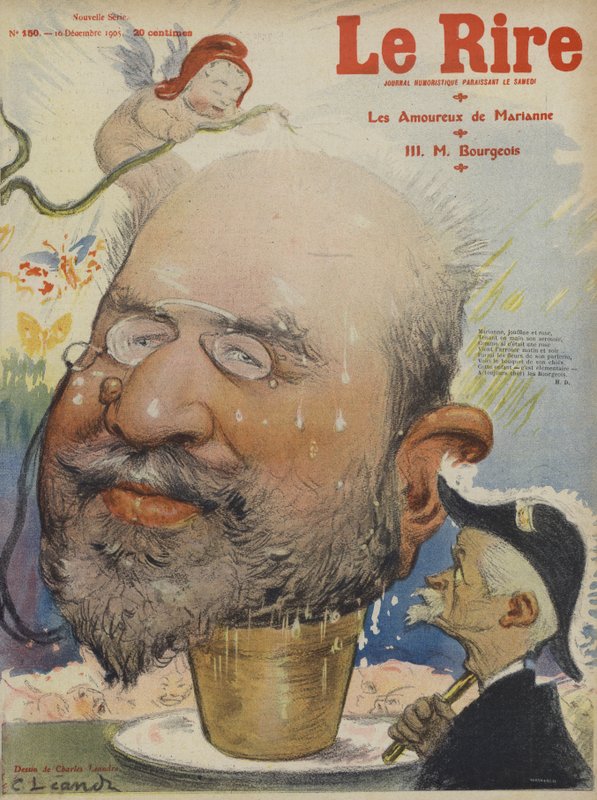 Leon Bourgeois , fransk politiker. Illustrasjon for Le Rire av Charles Leandre