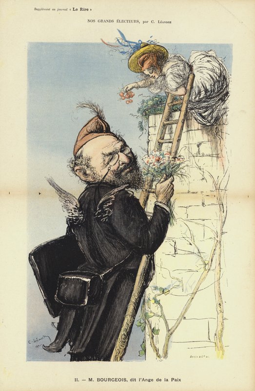 Leon Bourgeois, fransk politiker, illustrasjon for Le Rire av Charles Leandre