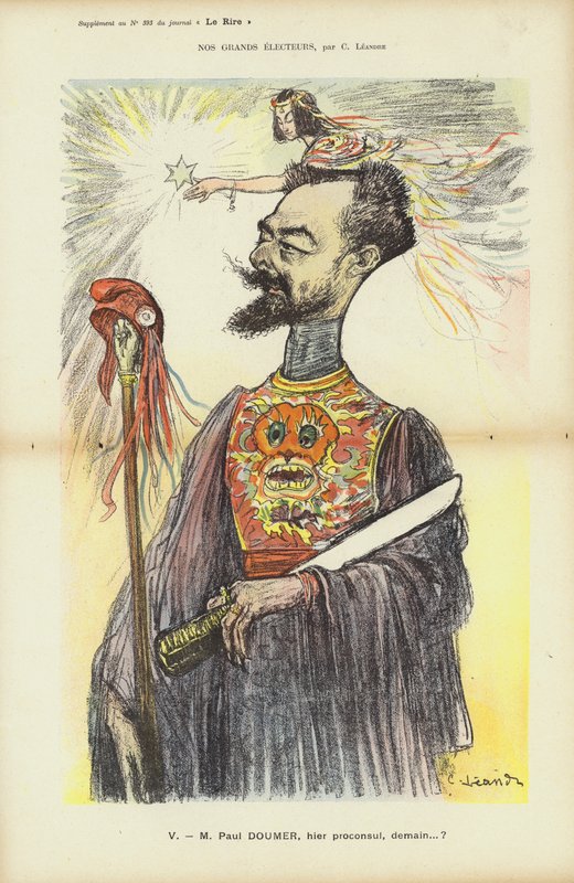 Paul Doumer, fransk politiker, illustrasjon for Le Rire av Charles Leandre