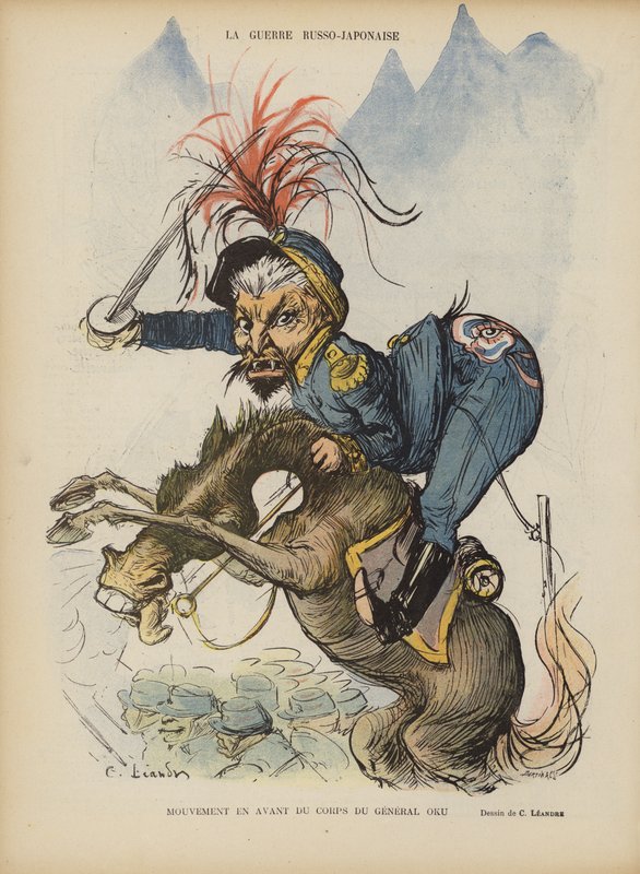 Den russisk-japanske krigen. Illustrasjon for Le Rire av Charles Leandre