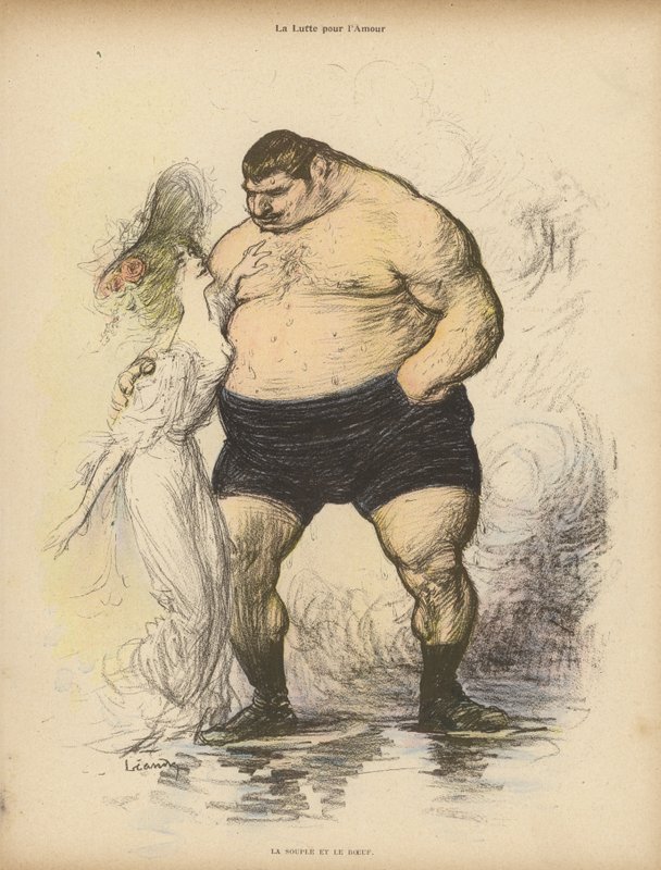Kampen om kjærligheten: mykhet og styrke (litho-farge) av Charles Leandre