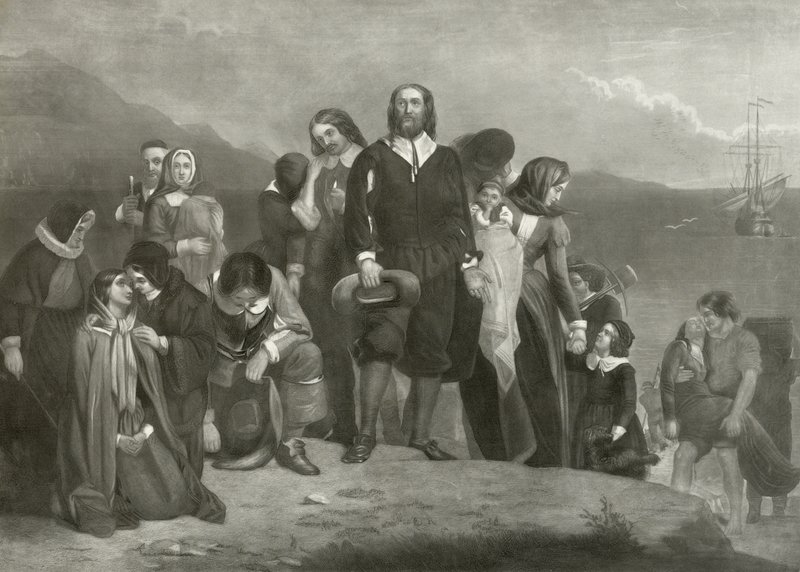 Pilgrimsfedrenes landing i Amerika, 1620 av Charles Lucy