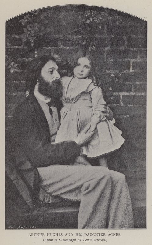 Arthur Hughes og hans datter Agnes (s/hvitt bilde) av Charles Lutwidge Dodgson