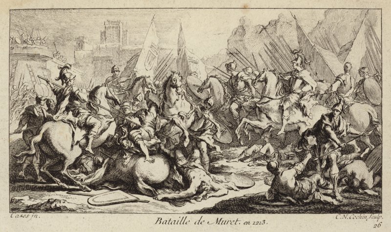 Slaget ved Muret, Frankrike, Albigensian Crusade av Charles Nicolas II Cochin