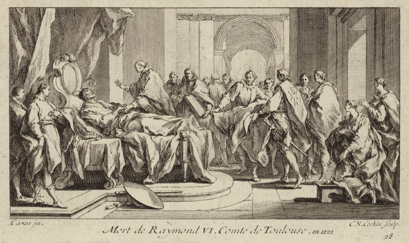 Raymond VI, grev av Toulouse, døde av Charles Nicolas II Cochin