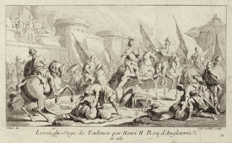 Kong Henry II av England løfter beleiringen av Toulouse av Charles Nicolas II Cochin