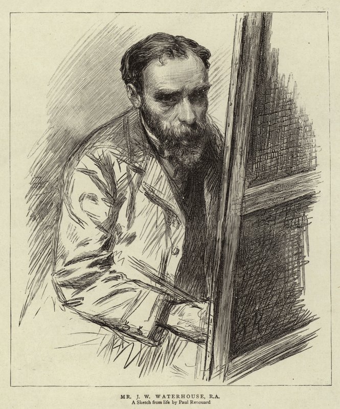 Mr J W Waterhouse, RA (litho) av Charles Paul (after) Renouard