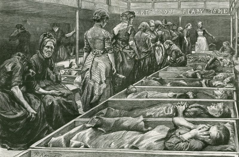 Et krisesenter for kvinner til Frelsesarmeen i Whitechapel av Charles Paul Renouard