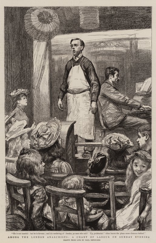 Blant London Anarchists, en Chant of Labor søndag kveld av Charles Paul Renouard
