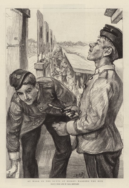 At Work in the Butts på Bisley, som markerer hits av Charles Paul Renouard