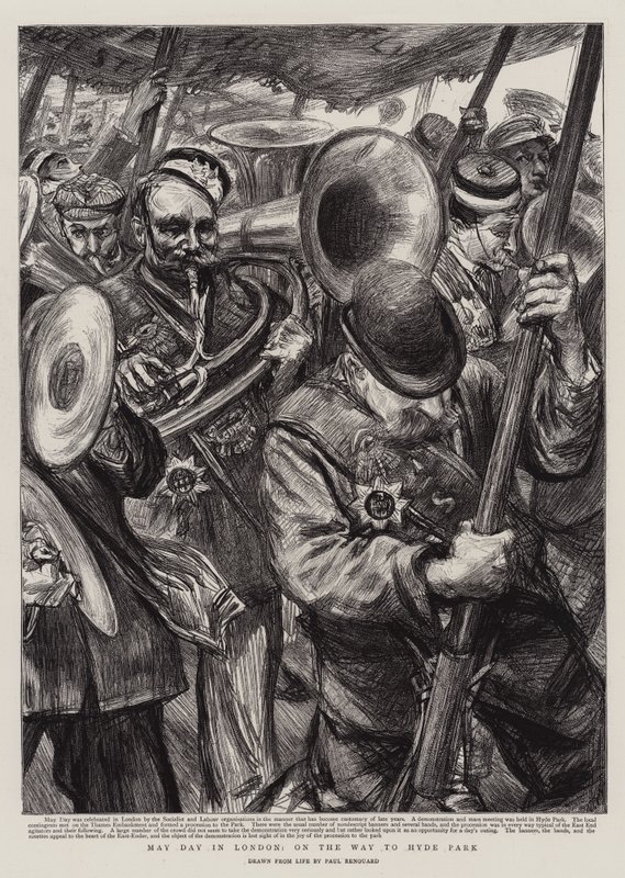 1. mai i London, på vei til Hyde Park av Charles Paul Renouard