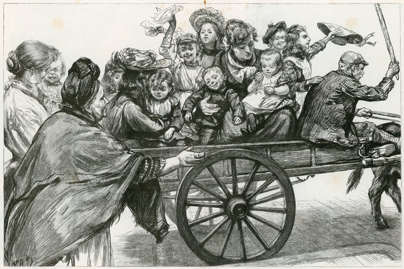 Off to Epping Forest: A Study of a Coster and a Family Party på pinsedag av Charles Paul Renouard
