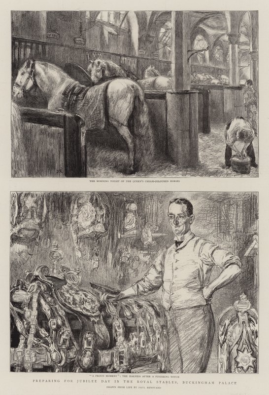 Forbereder til jubileumsdagen i Royal Stables, Buckingham Palace av Charles Paul Renouard