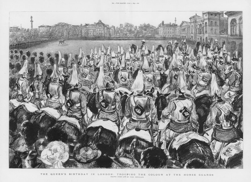 Trooping the Color på Horse Guards av Charles Paul Renouard