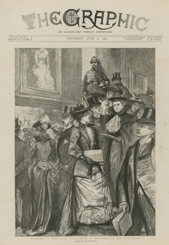 Besøkende på lånesamlingen av bilder på Guildhall av Charles Paul Renouard
