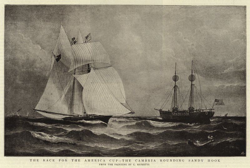 Race for America Cup, Cambria som runder Sandy Hook av Charles Ricketts