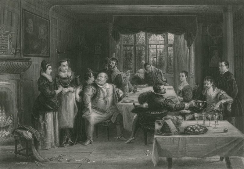 Falstaff og hans venner, de glade konene i Windsor av Charles Robert Leslie